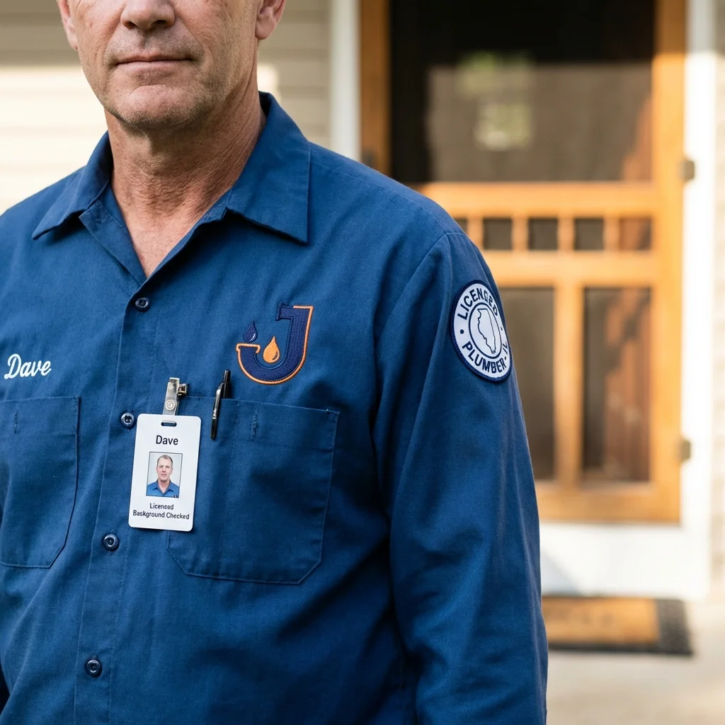 Licensed plumber showing ID badge in Church Point, LA