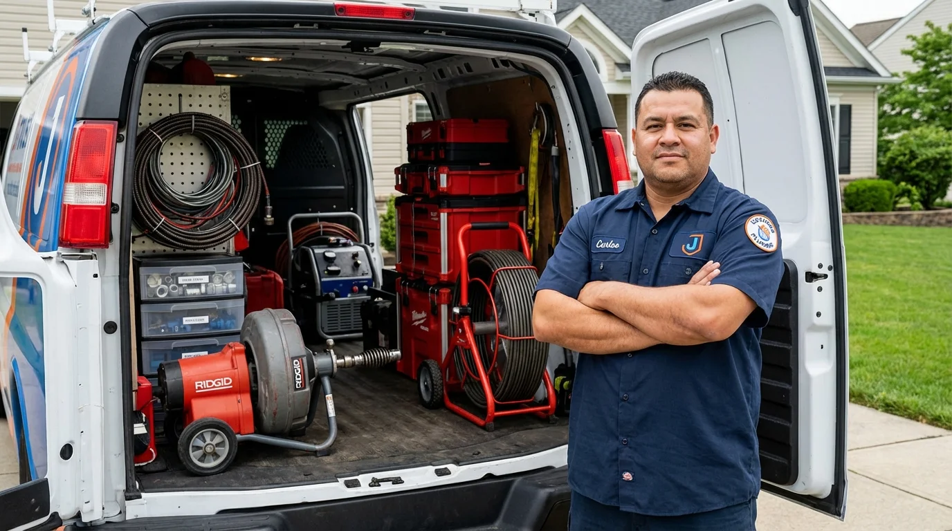 Professional drain cleaning equipment and Johns Plumbing LLC plumber in Church Point