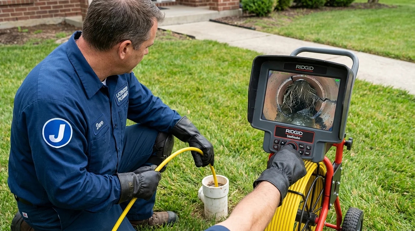 Sewer camera inspection being performed by Johns Plumbing LLC in Church Point