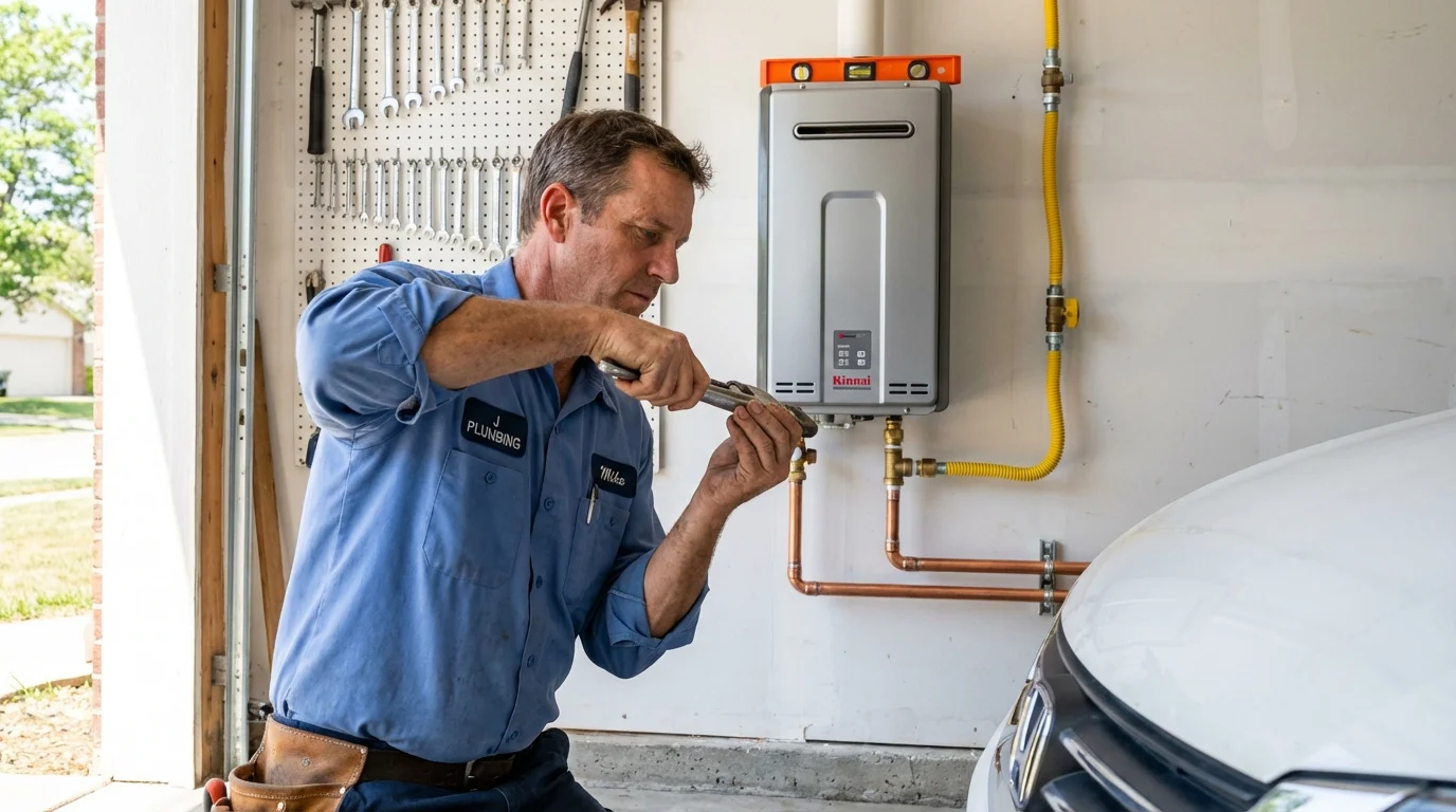 Tankless water heater installation by a Johns Plumbing LLC plumber in Church Point